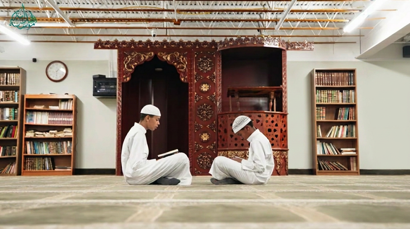 Hidayah Institute students reading the Qur'an together in the masjid